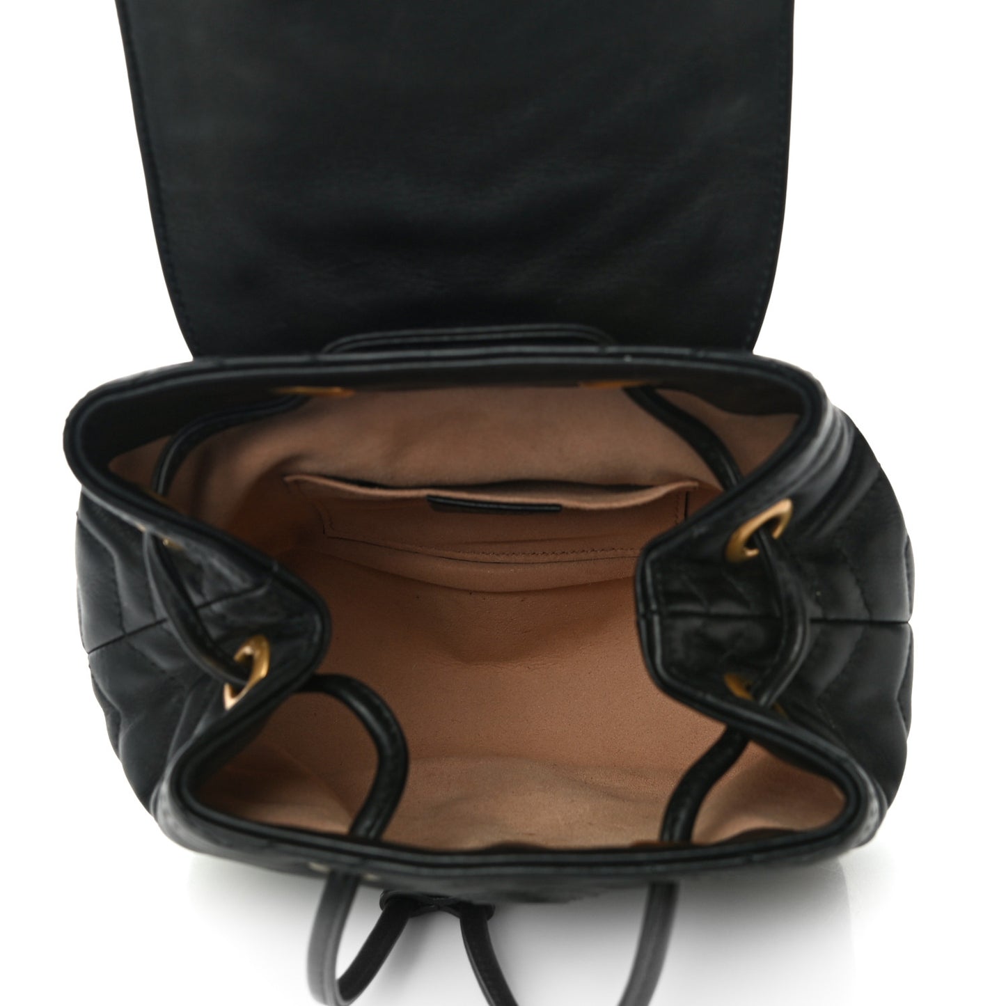 Calfskin Matelasse GG Marmont Flap Backpack Black
