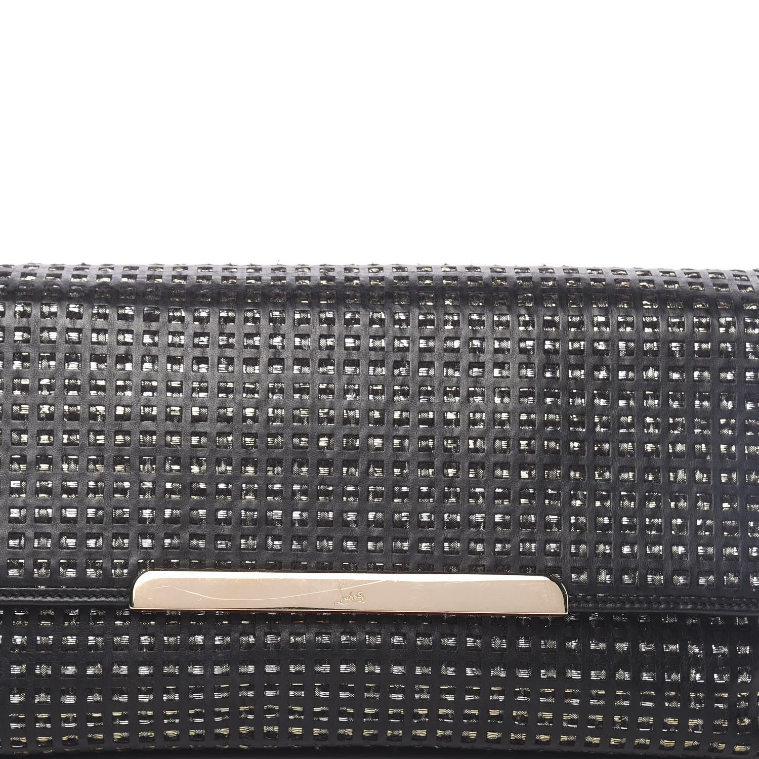 Christian Louboutin Optic Woven Calfskin Rougissime Clutch Black 10 of 10