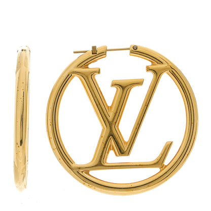 Louis Vuitton Metal Louise Hoop Earrings Gold 1 of 4