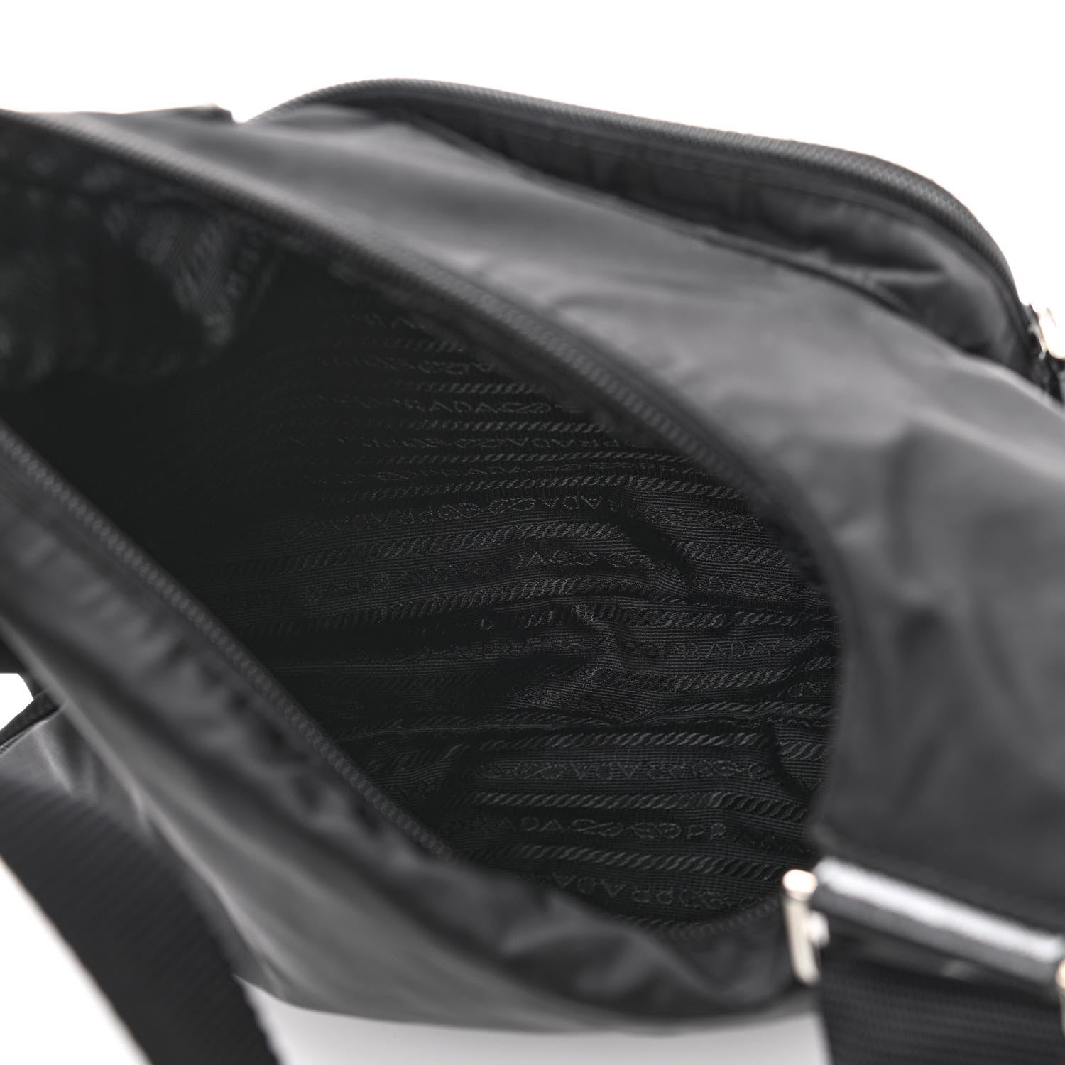 Prada Nylon Tessuto Messenger Bag Black 4 of 9