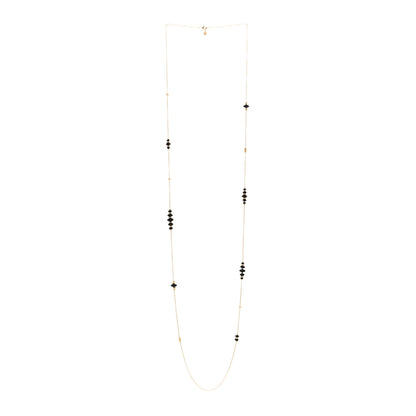 David Yurman 18K Yellow Gold Black Onyx Rio Rondelle Long Station Necklace 3 of 4