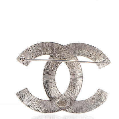 Chanel Baguette Crystal CC Brooch Silver 3 of 5