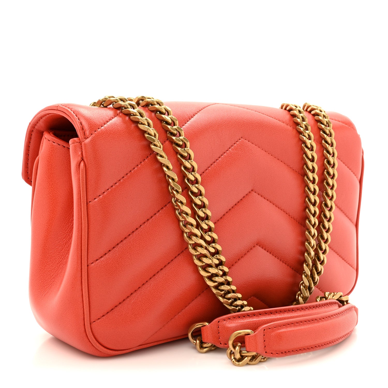 Saint Laurent Lambskin Chevron Quilted Small Loulou Celosia 4 of 12