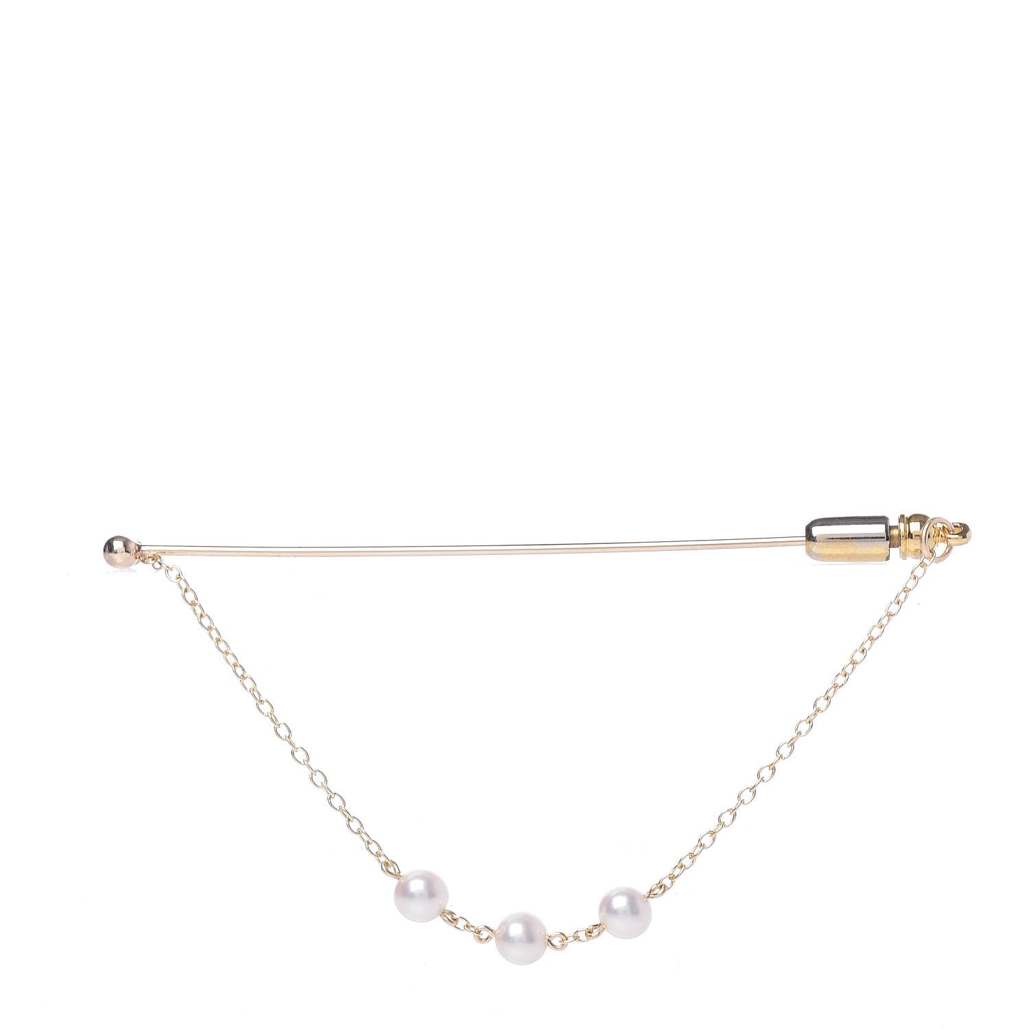 Mikimoto 14K Yellow Gold Akoya Pearl 4.5mm Pin Brooch 3 of 5