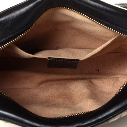 Gucci Monogram Matelasse Diagonal Small GG Marmont Chain Shoulder Bag Beige Black 5 of 11