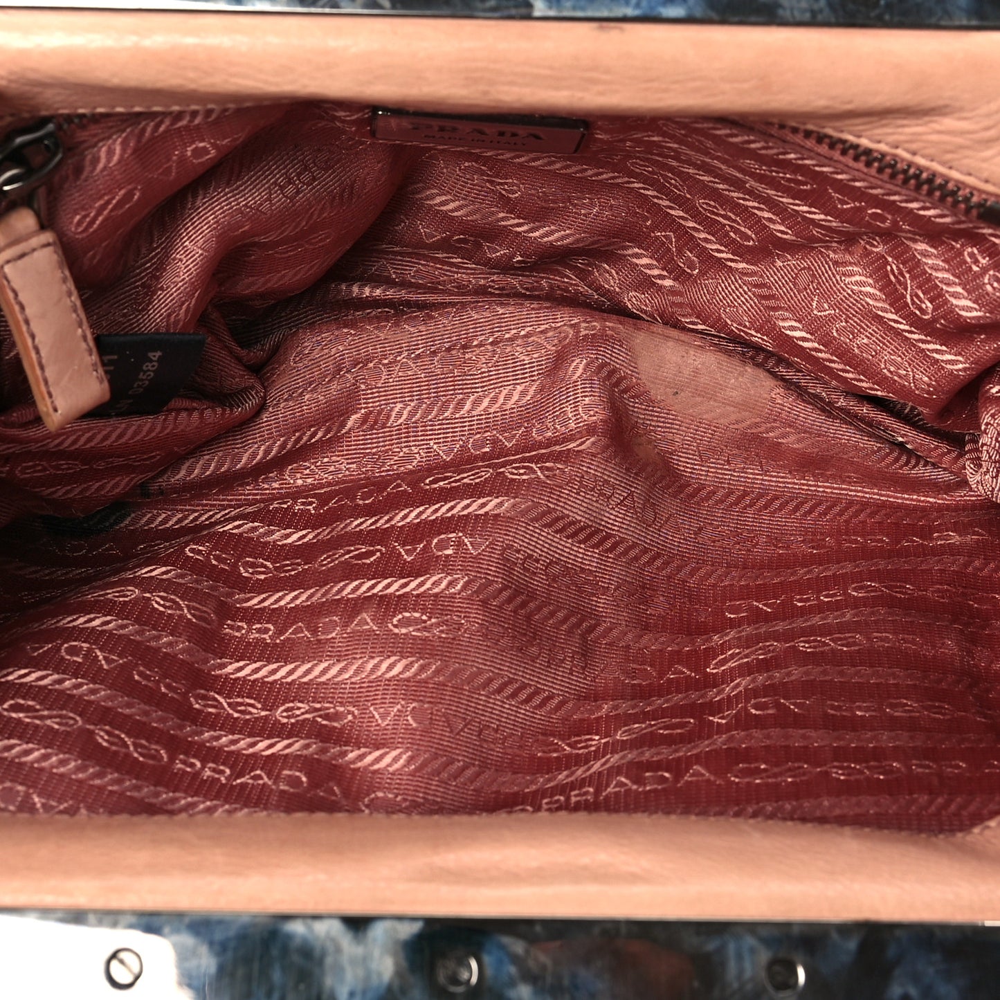 Tessuto Nylon Snakeskin Shoulder Bag Pink
