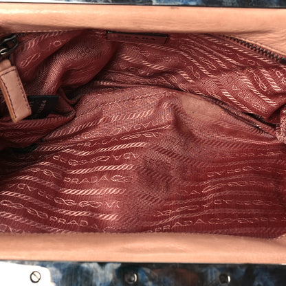 Prada Tessuto Nylon Snakeskin Shoulder Bag Pink 4 of 8