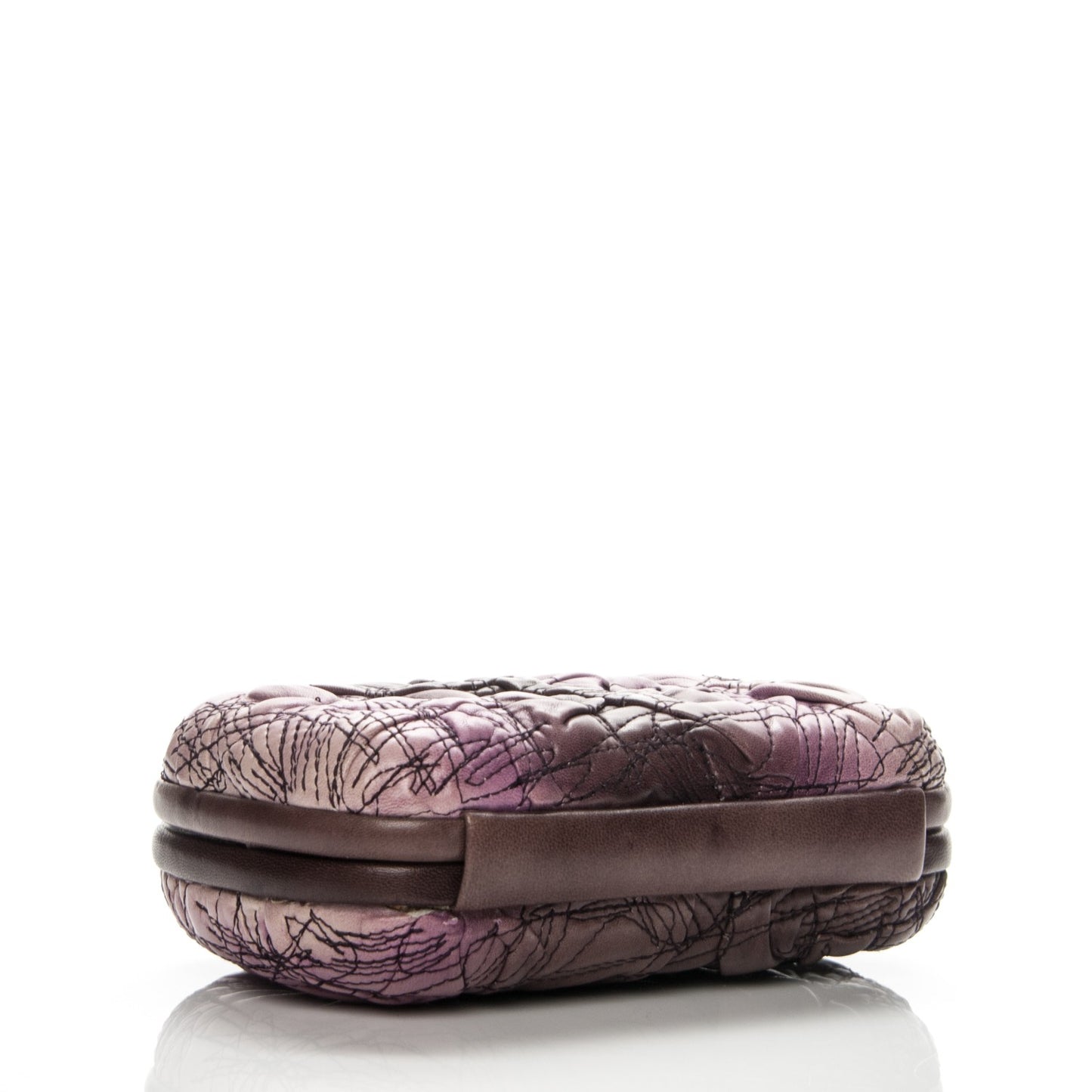 Nappa Stitched Knot Clutch Orchid