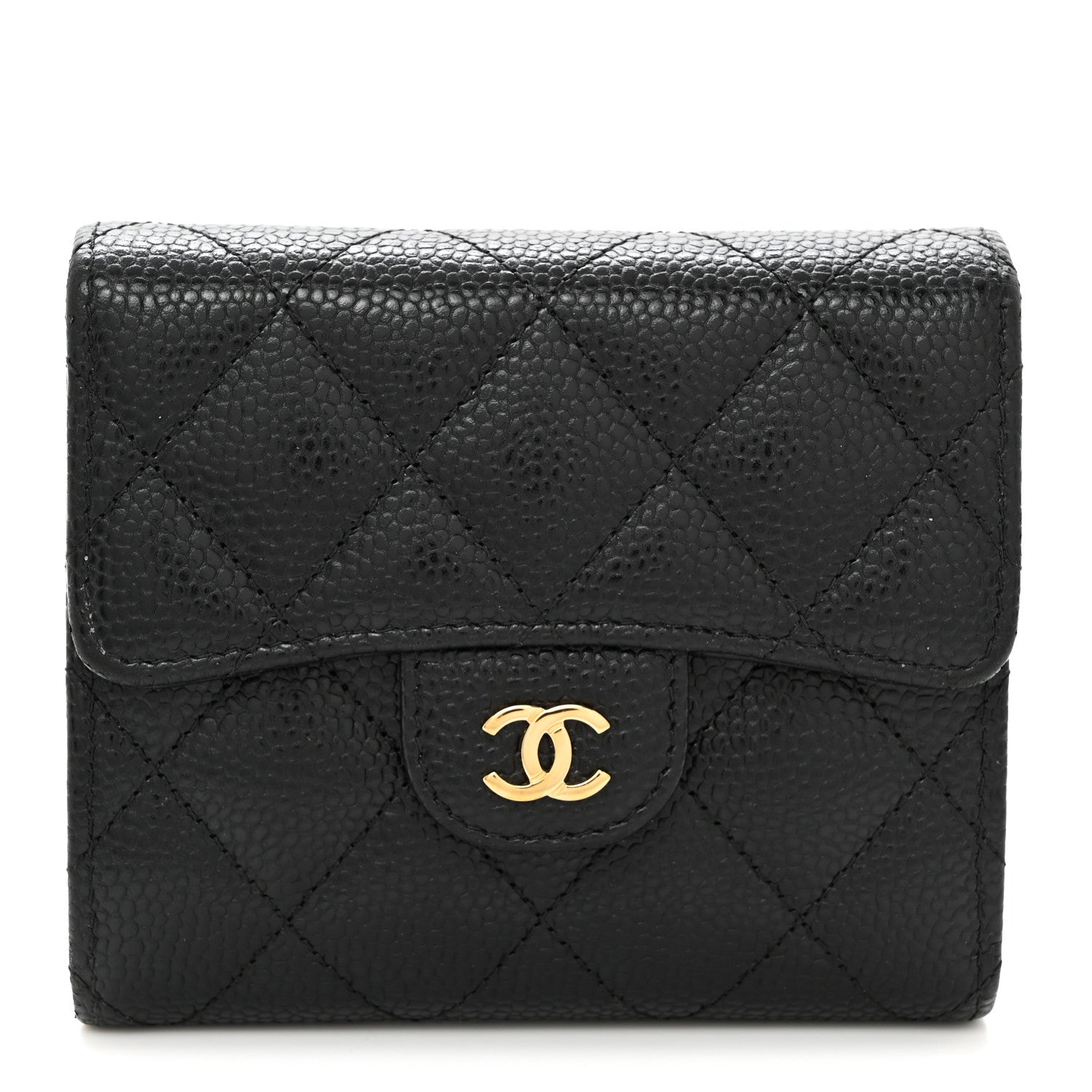 Chanel Caviar Quilted Compact Flap Wallet Black 1 of 9