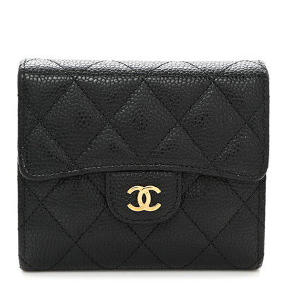 Chanel Caviar Quilted Compact Flap Wallet Black 1 of 9