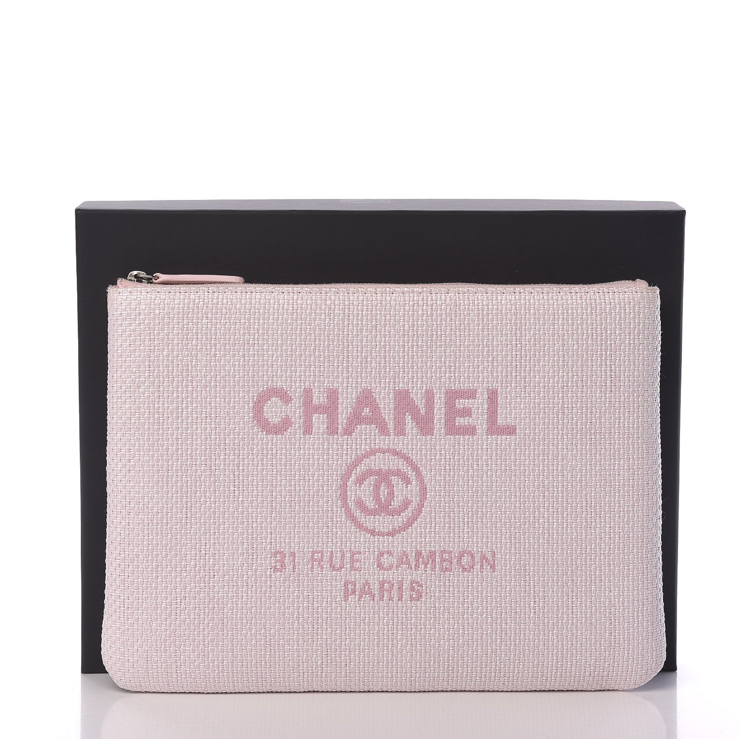 Lurex Canvas Medium Deauville Cosmetic Pouch Pink