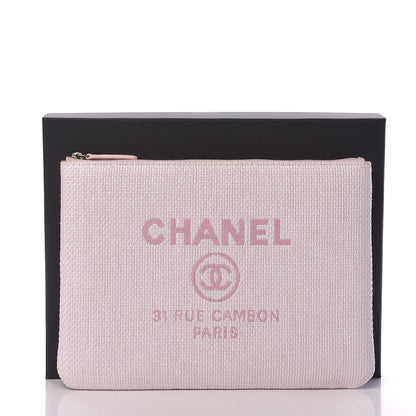 Chanel Lurex Canvas Medium Deauville Cosmetic Pouch Pink 8 of 8