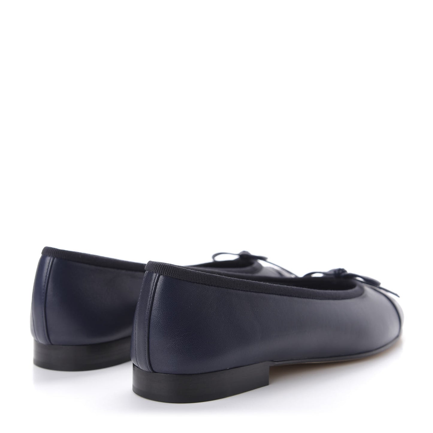 Lambskin CC Cap Toe Ballerina Flats 35 Navy