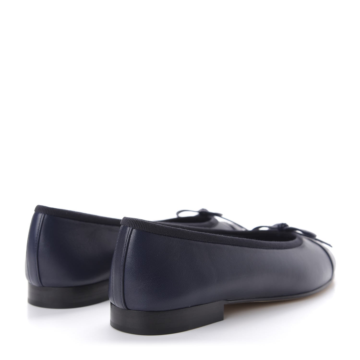 Chanel Lambskin CC Cap Toe Ballerina Flats 35 Navy 4 of 9