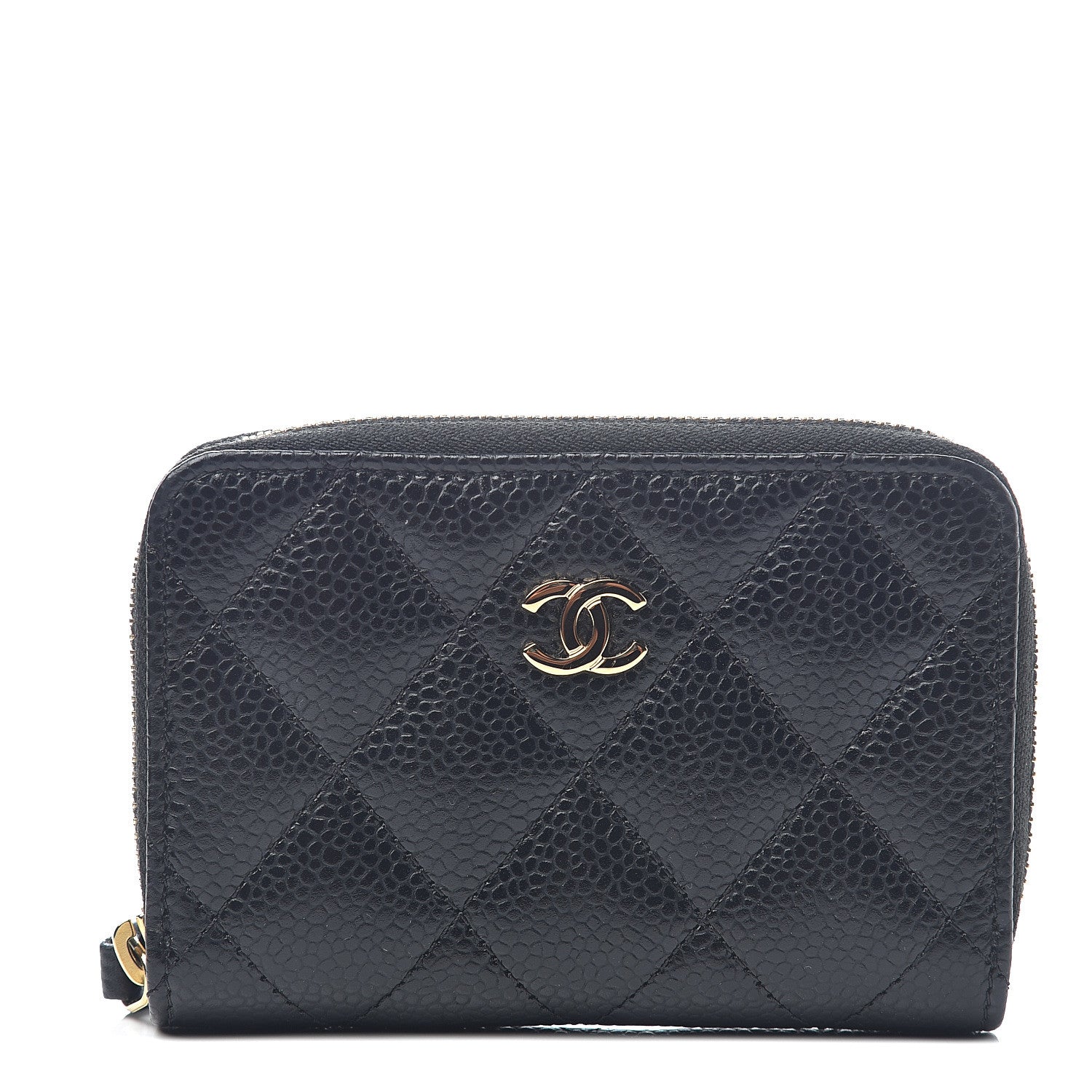 Chanel Caviar Quilted Zip Coin Purse Black 1 of 6