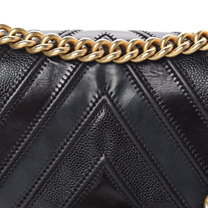 Chanel Caviar Suede Calfskin Chevron Medium Boy Flap Black 13 of 16