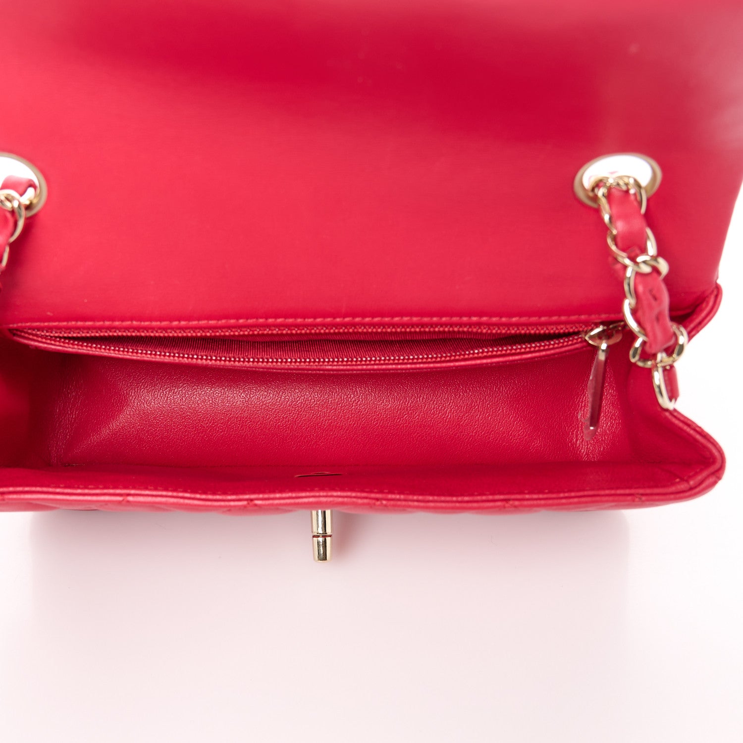 Chanel Lambskin Quilted Mini Rectangular Flap Dark Red 5 of 12