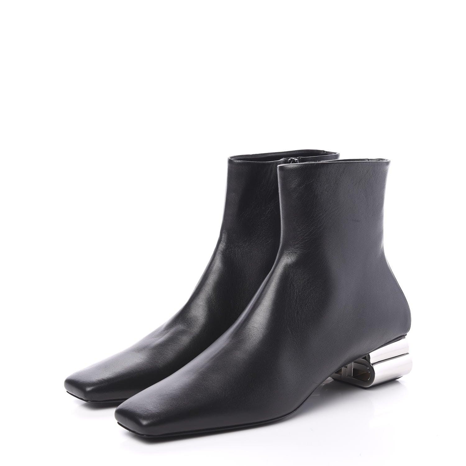 Balenciaga Sheepskin Typo Ankle Booties 39 Black 3 of 10