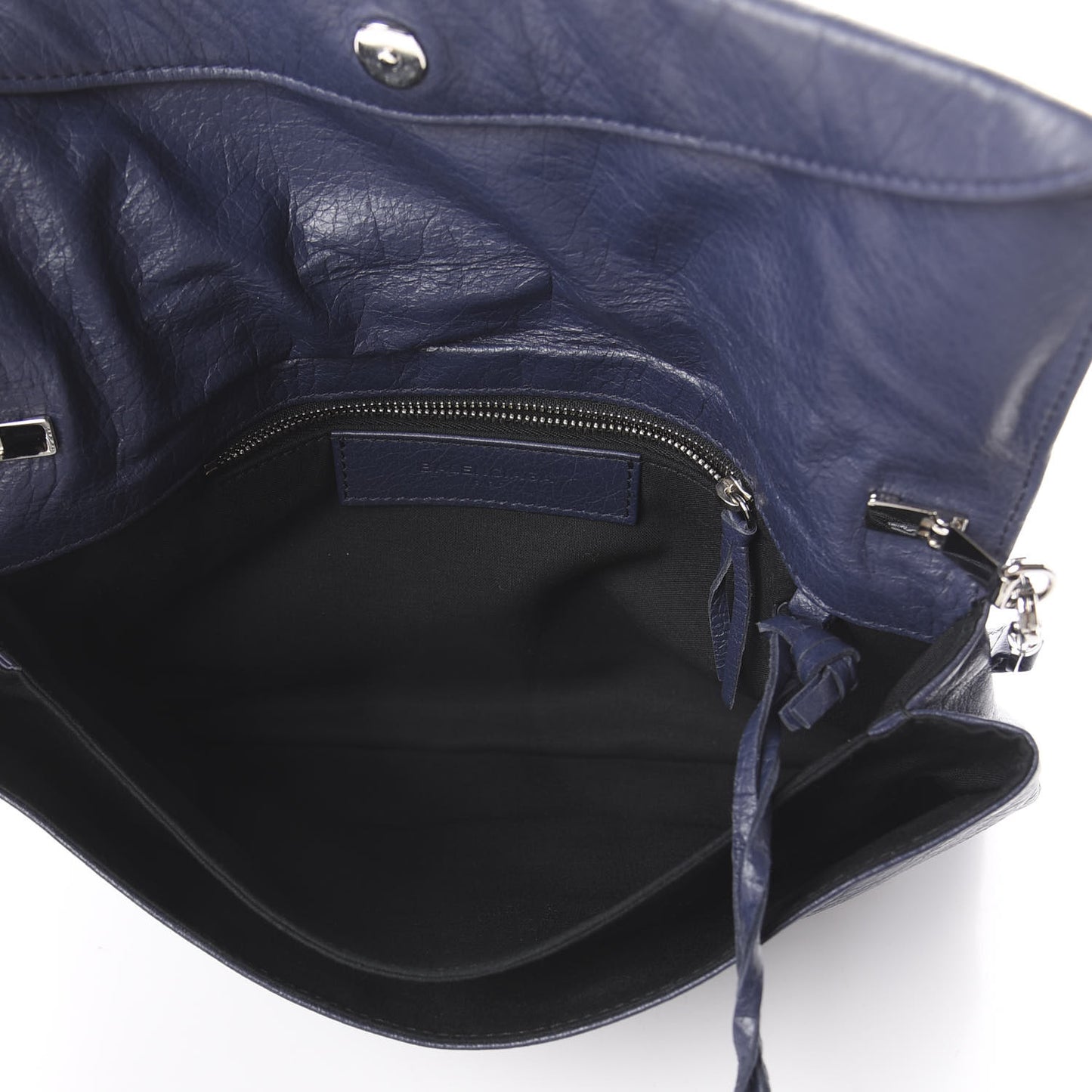 Agneau Classic Silver Hardware Envelope Clutch Gris Chartreux