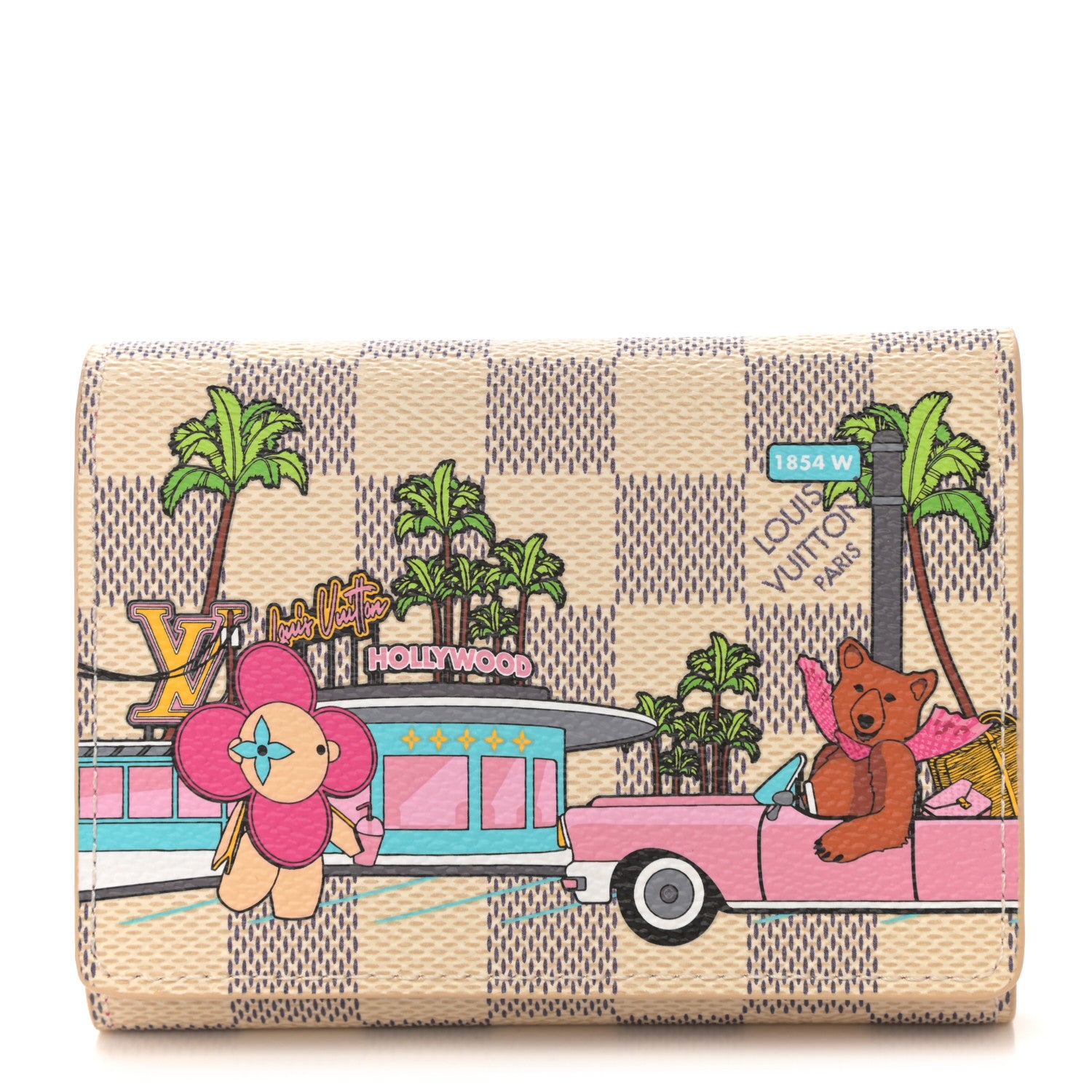 Louis Vuitton Damier Azur 2021 Christmas Animation Hollywood Victorine Wallet Fuchsia 1 of 7