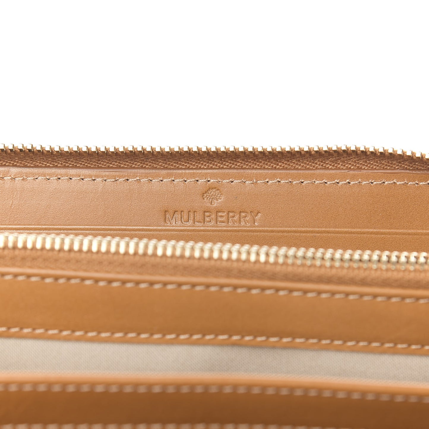 Crocodile Embossed Zip Around Wallet Camel