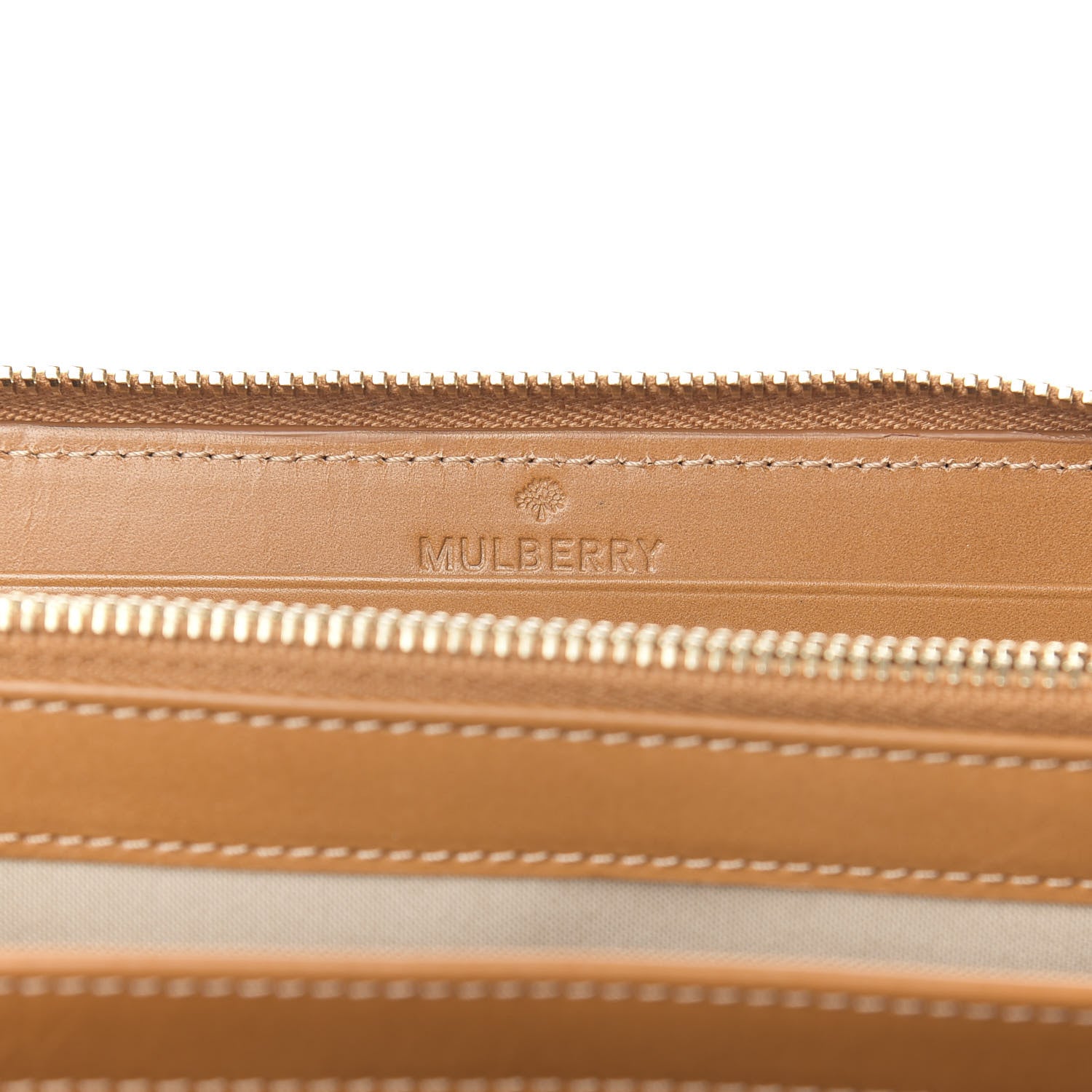 Mulberry Crocodile Embossed Zip Around Wallet Camel 6 of 8