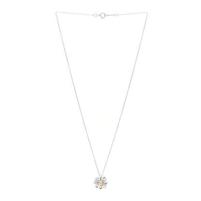 Tiffany Sterling Silver 18K Yellow Gold Daisy Pendant Necklace 3 of 4