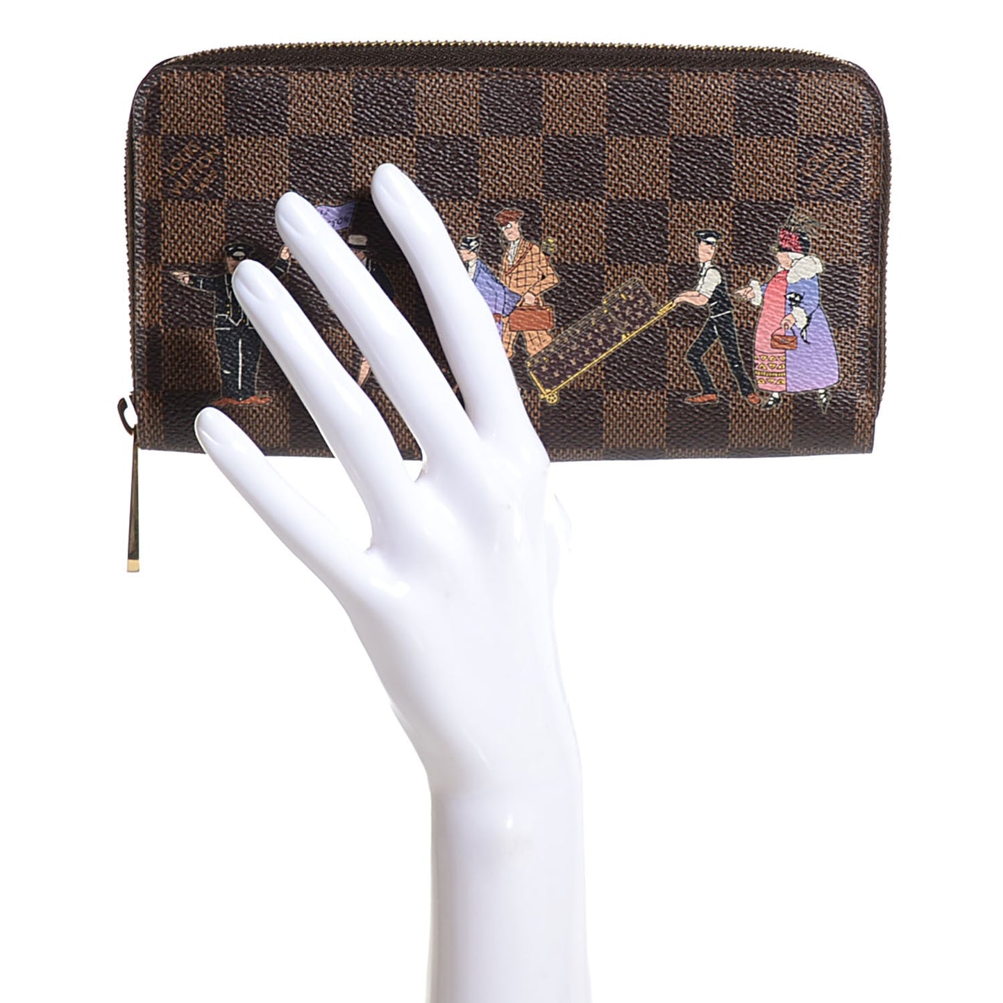 Damier Ebene Illustre Zippy Wallet Violet