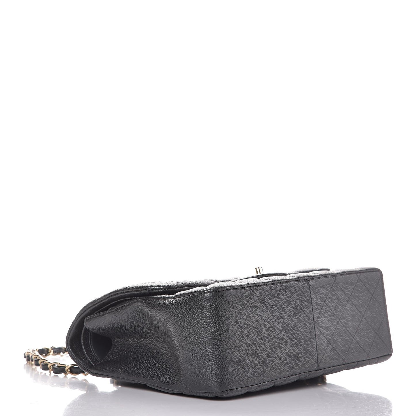 Metallic Caviar Quilted Jumbo Double Flap Dark Grey