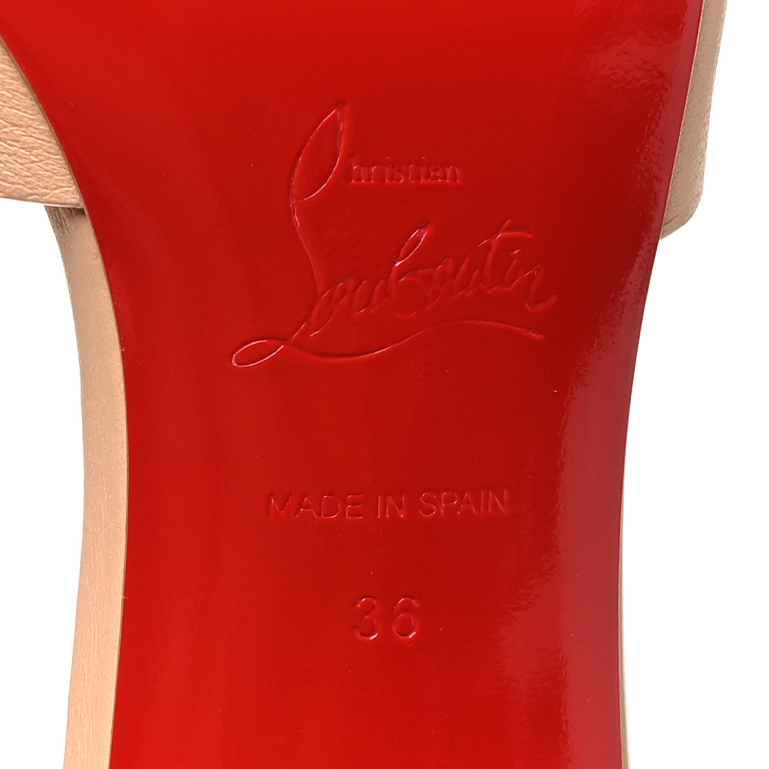 Christian Louboutin Calfskin Logo Embossed So CL 55 Mule 36 Leche Scuro 7 of 8