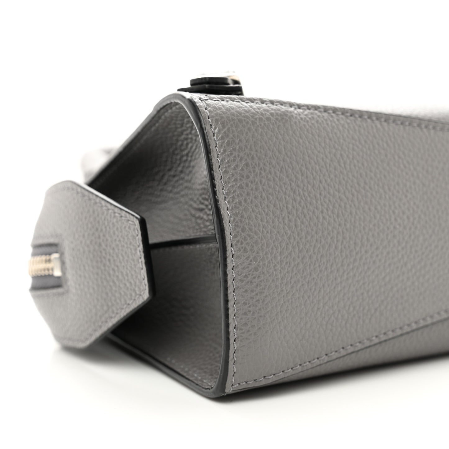 Grained Calfskin Neo Classic Silver Hardware Mini City Dark Grey