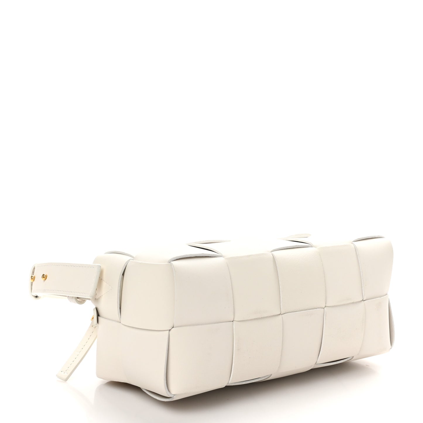 Lambskin Maxi Intrecciato Small Brick Cassette Bag White