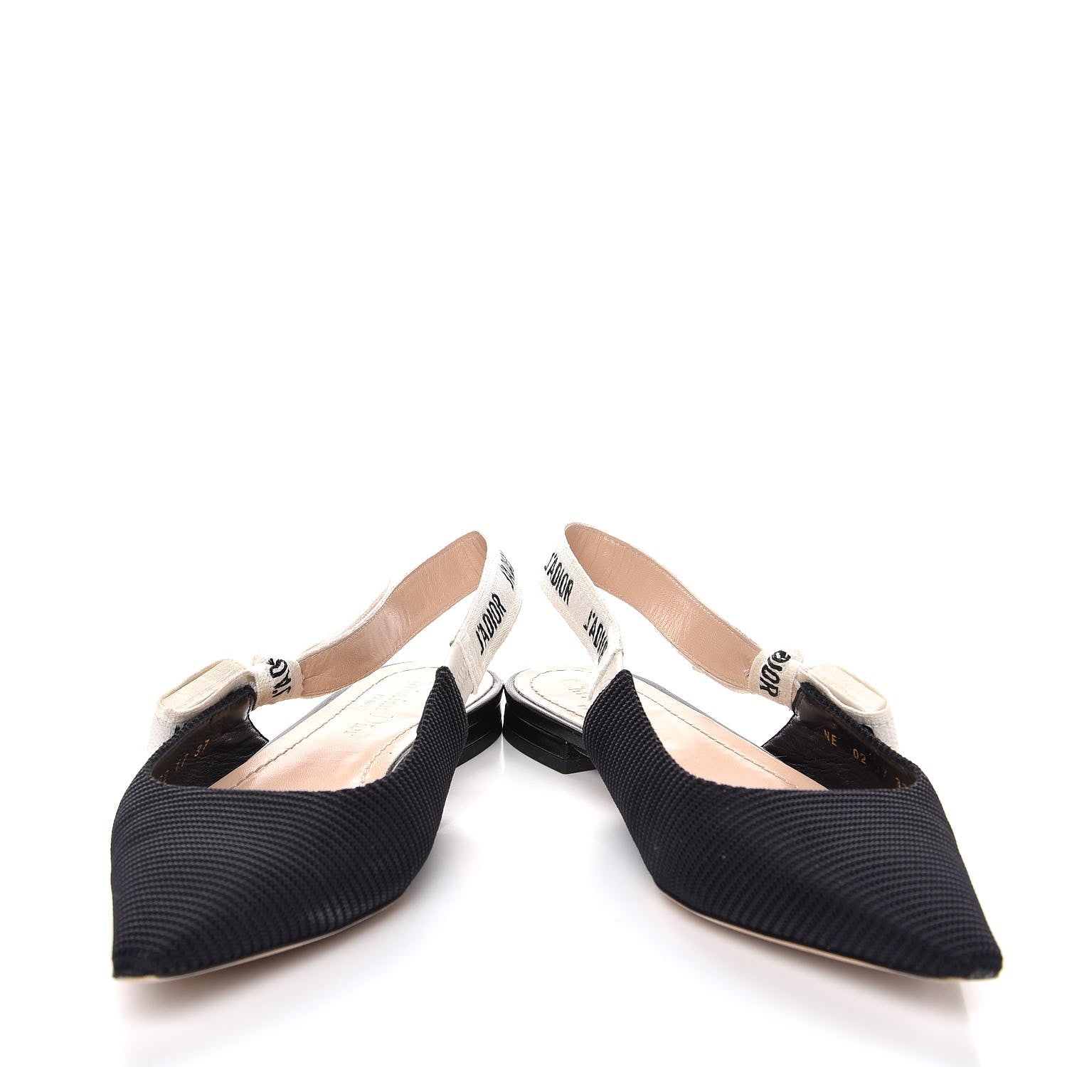 Christian Dior Technical Canvas Ribbon J'Adior Slingback Ballet Flats 37 Black 5 of 13
