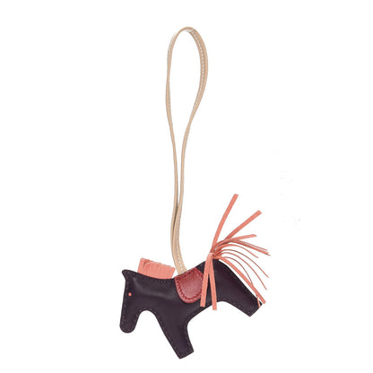 Hermes Milo Lambskin Grigri Rodeo Horse Bag Charm PM Raisin Flamingo Rouge Vif Argile 1 of 4
