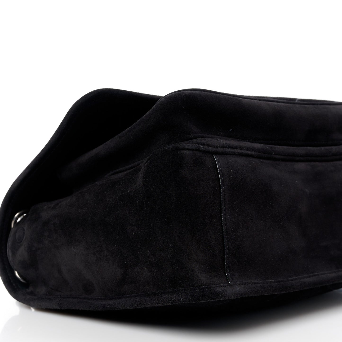 Suede Monogram Medium Niki Chain Satchel Black