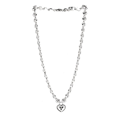 Tiffany Sterling Silver Padlock Heart Link Necklace 2 of 4