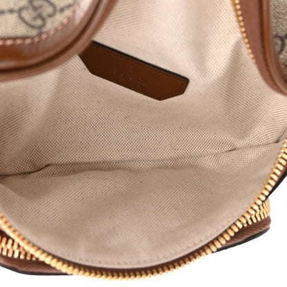 Gucci GG Supreme Monogram Textured Calfskin Retro Interlocking G Belt Bag Beige Ebony Brown Sugar 5 of 9