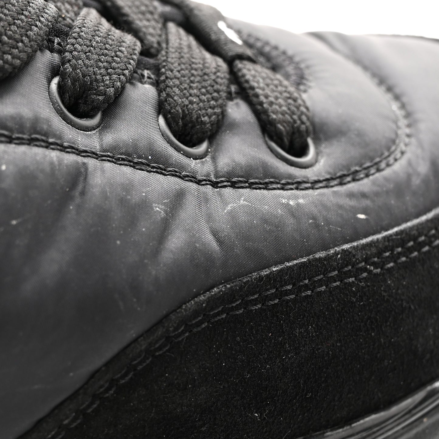 Nylon Suede Calfskin CC Sneakers 40 Black