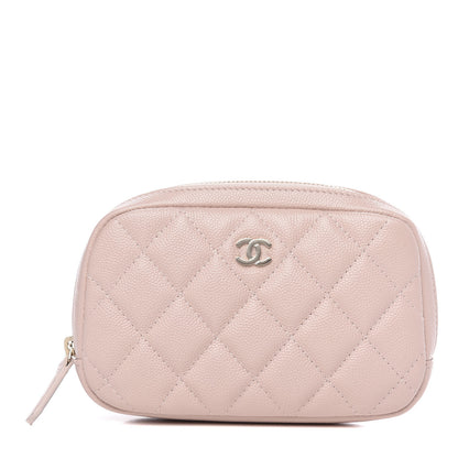Chanel Caviar Quilted Small Curvy Pouch Cosmetic Case Light Pink 3 of 9