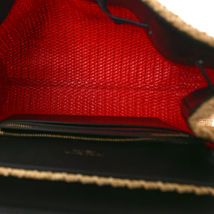 Mansur Gavriel Raffia Calfskin Lady Bag Natural Black 5 of 8