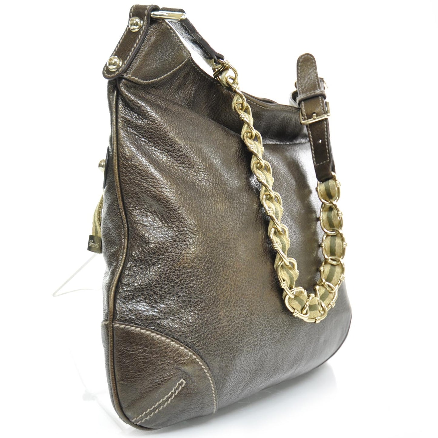 Leather Capri Chain Bag Bronze