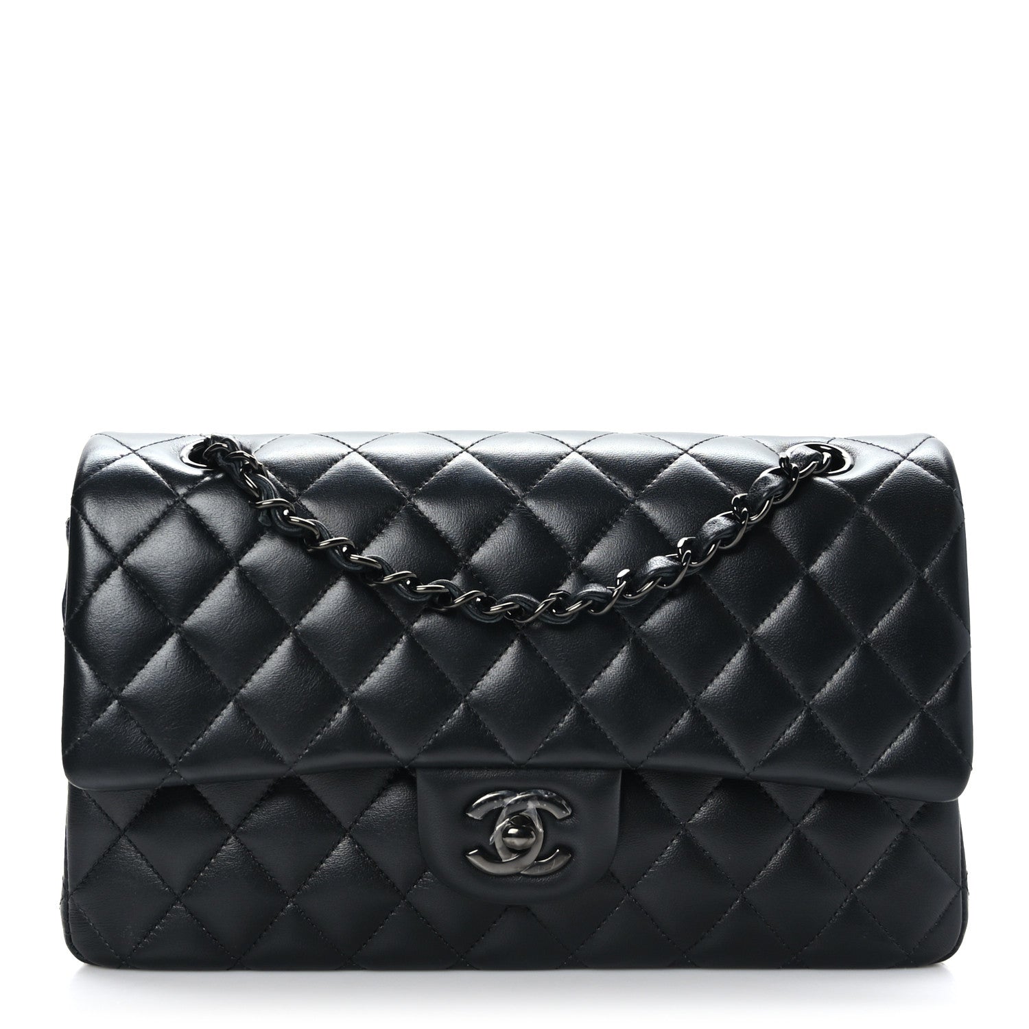 Chanel Lambskin Quilted Medium Double Flap So Black 1 of 10