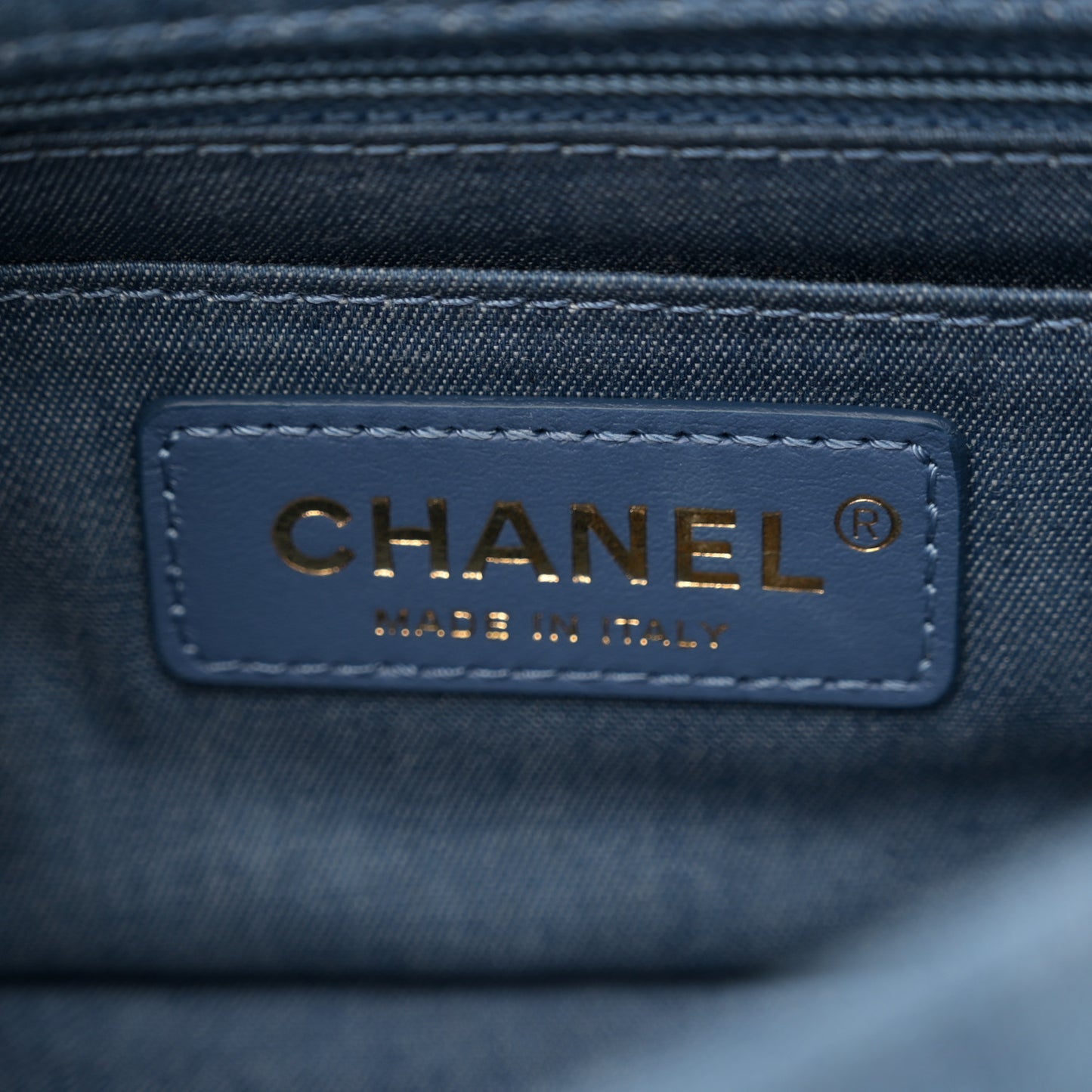 Denim Quilted Mini Pearl Crush Rectangular Flap Blue