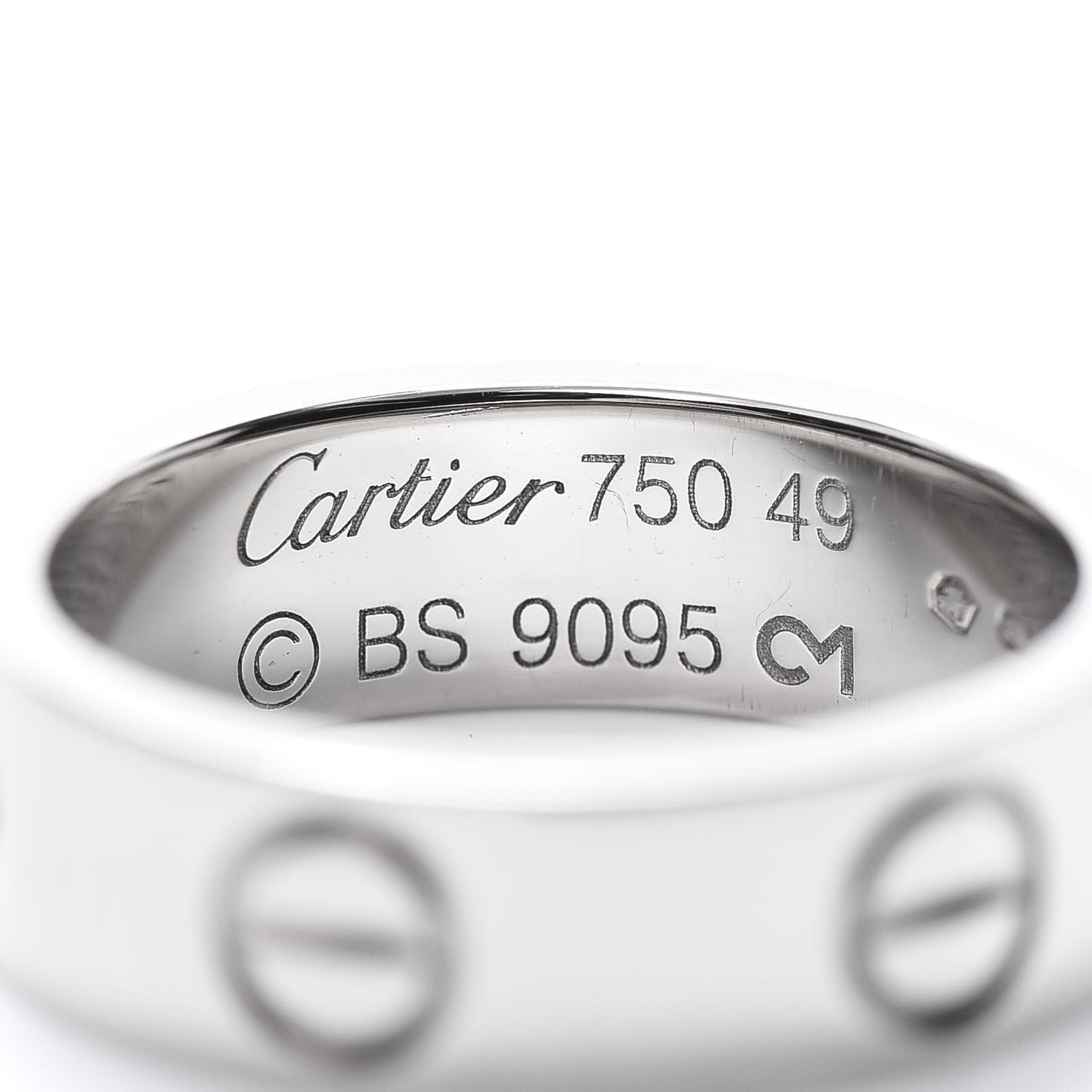 18K White Gold 5.5mm LOVE Ring 49 5