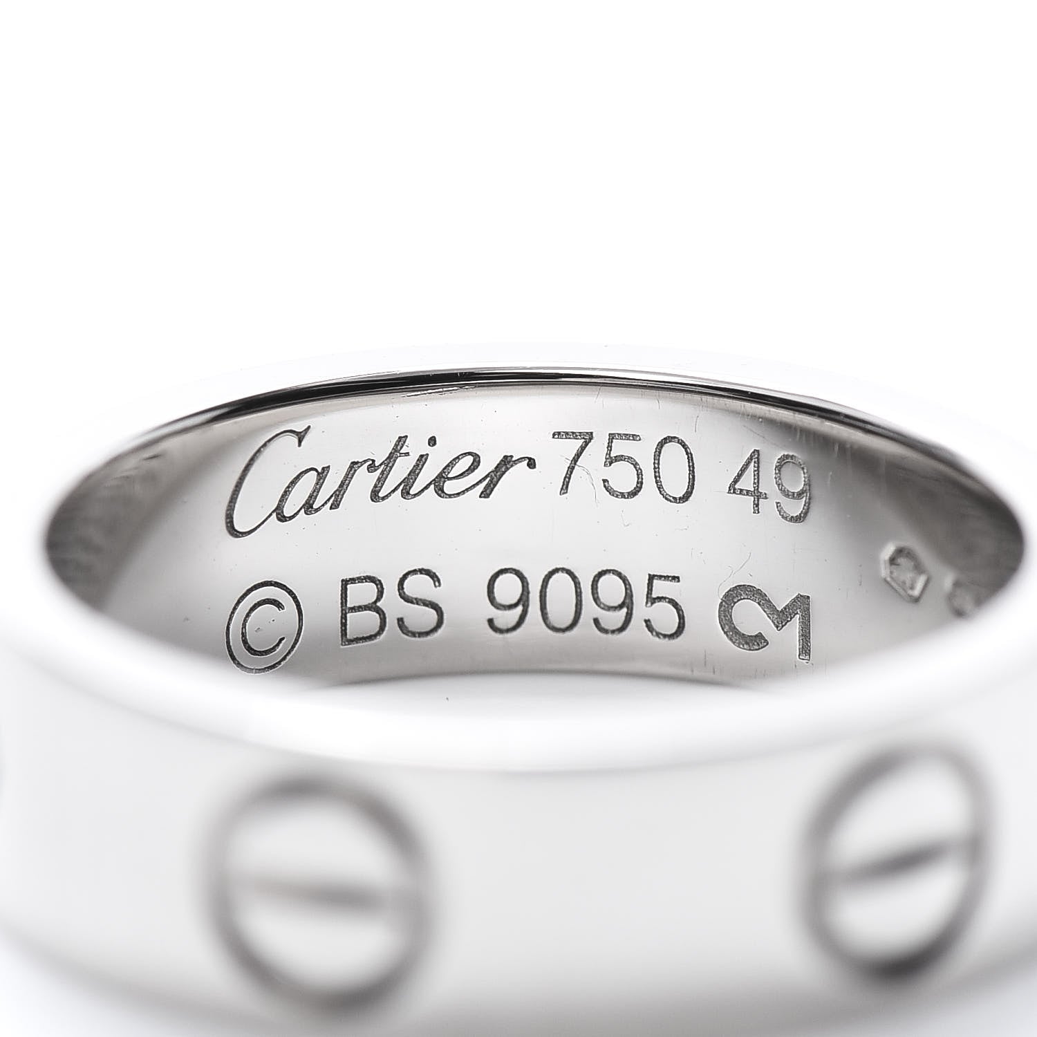 Cartier 18K White Gold 5.5mm LOVE Ring 49 5 4 of 5