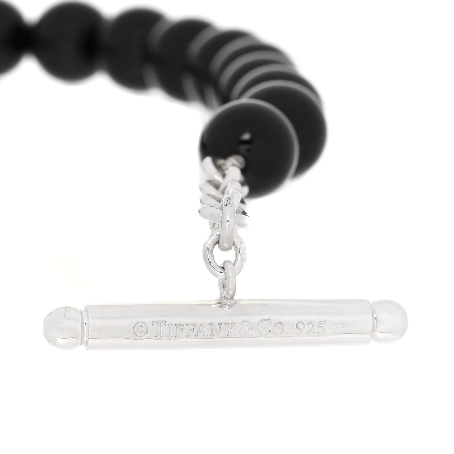 Sterling Silver Black Onyx Bead Toggle Bracelet