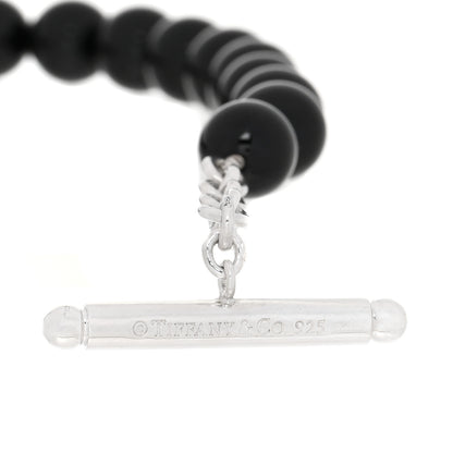 Tiffany Sterling Silver Black Onyx Bead Toggle Bracelet 4 of 4