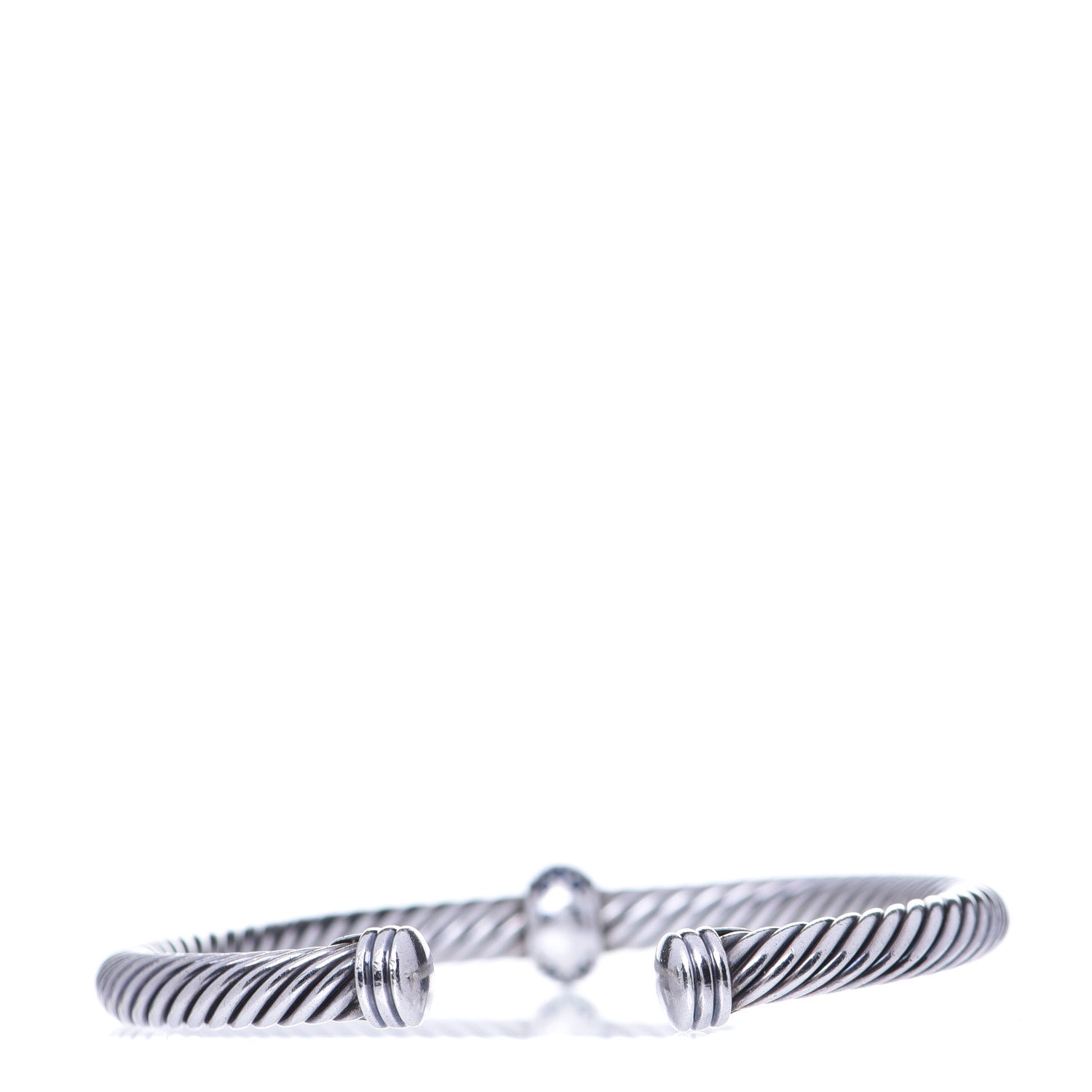 David Yurman Sterling Silver Blue Sapphire 5mm Cable Classics Single Station Bracelet 3 of 5