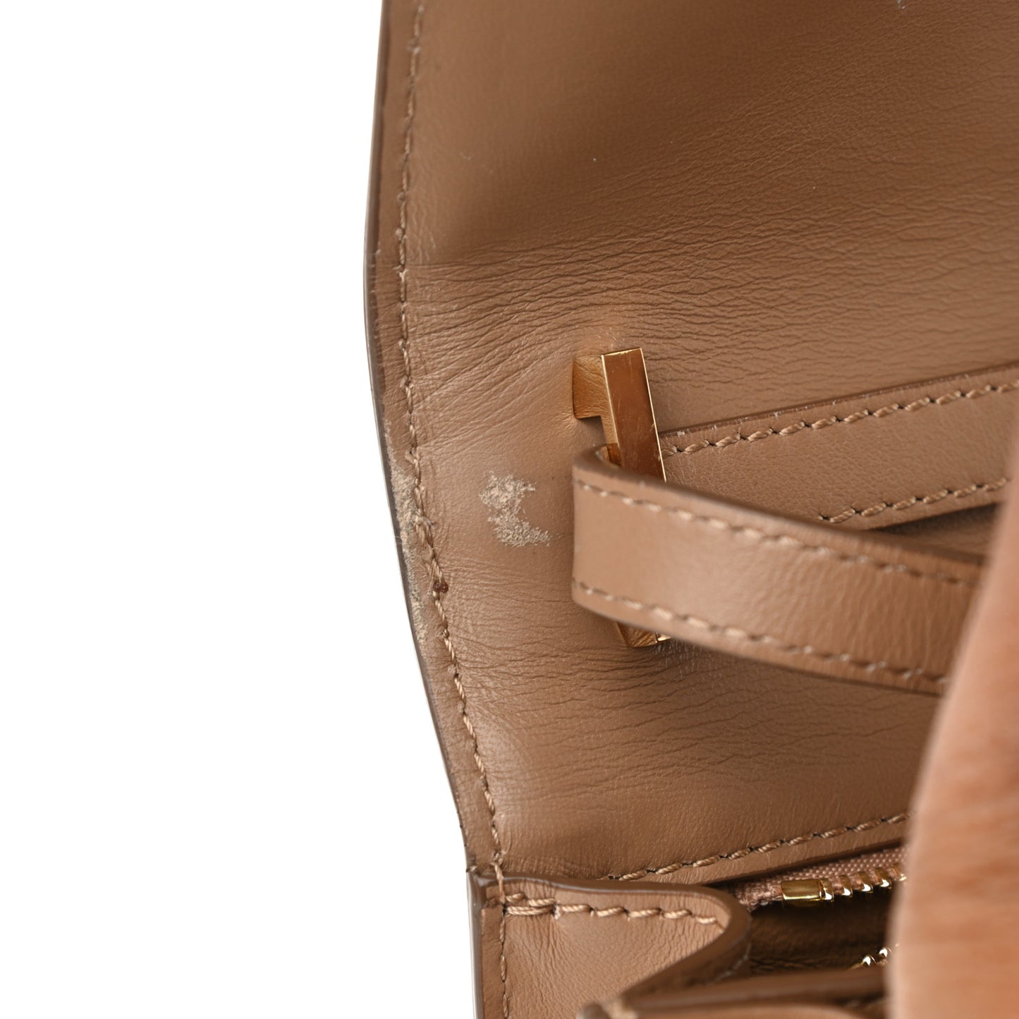Calfskin Monogram Embossed Small TB Bag Light Camel