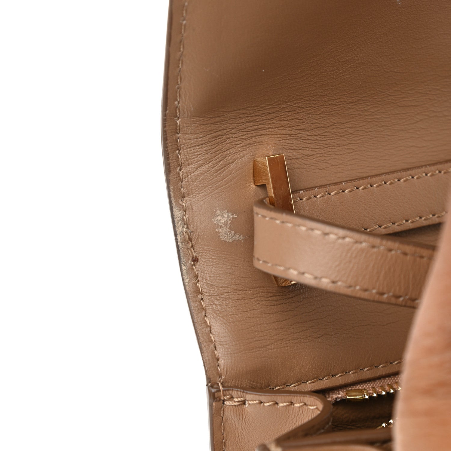 Burberry Calfskin Monogram Embossed Small TB Bag Light Camel 9 of 16